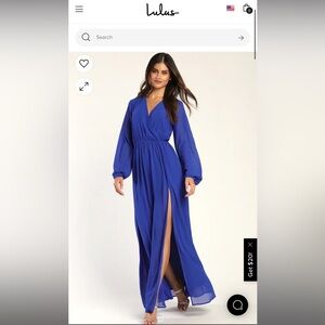 BRAND NEW WITH TAGS! Lulus blue maxi dress Size Small